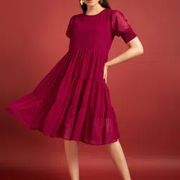 all about you Red Fit & Flare Dress-picture-58