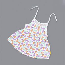 Born Babies Girls Print Sleeveless Knot Frock Organic Cotton Fit and Flare Dress-image-39