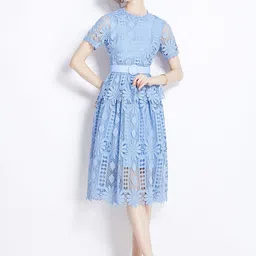 JC Collection Self Design Fit & Flare Knee Length Dress-image-50