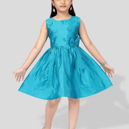 BAESD Girls Round Neck Bow Detailed Fit & Flare Dress-picture-43