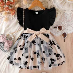 BAESD Floral Print Flutter Sleeve Fit & Flare Dress image 1