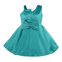 Wish Karo Green Satin Fit & Flare Dress-image-62
