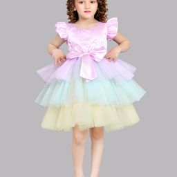 Pink Chick Layered Net Fit & Flare Dress-39