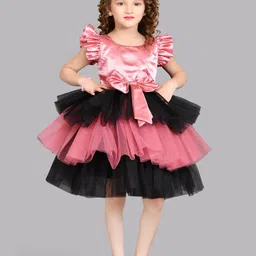 Pink Chick Layered Net Fit & Flare Dress-image-95
