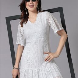 Style Quotient Self Designed Flared Sleeves Cotton A-Line Dress-image-40