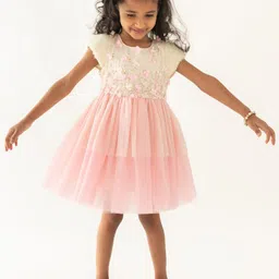 A Little Fable Round Neck Short Sleeves Fit & Flare Dress-image-5