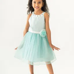 A Little Fable Printed Round Neck Sleeveless Fable Fit & Flare Dress-image-83