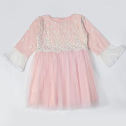 Bella Moda Girls Embellished Round Neck Fit & Flare Dress-picture-6