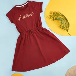 Pantaloons Junior Red Fit & Flare Dress-image-117