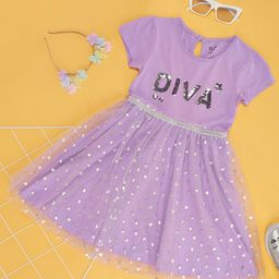 YU by Pantaloons Girls Sequinned Embellished Cotton Fit & Flare Dress-picture-9