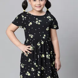 Oxolloxo Floral Printed Gathered Fit & Flare Dress-26