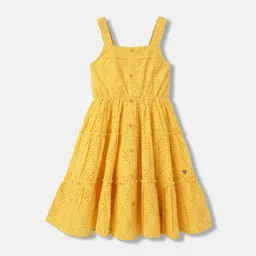Blue Giraffe Girls Shoulder Straps Sleeveless Polka Dot Fit & Flare Dress-16