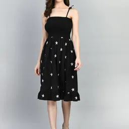 PRETTY LOVING THING Shoulder Straps Floral Embroidered Smocked Cotton Fit & Flare Dress-picture-2