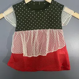 Zaahii Colourblocked Round Neck Short Cap Sleeves Knee Length Fit & Flare Dress-image-45