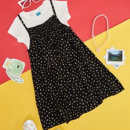 YU by Pantaloons Girls Polka Dots Printed Shoulder Straps Smocked A-Line Dress-picture-18