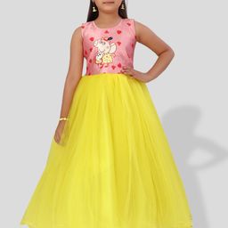 BAESD Peppa Pig Printed Net Fit & Flare Maxi Dress-picture-14