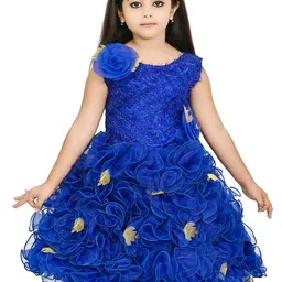 carrydreams Girls Self Design Net Fit & Flare Dress-picture-16