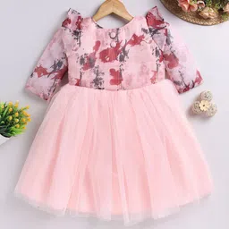 Toonyport Girls Abstract Printed Ruffled Net Fit & Flare Dress-picture-5