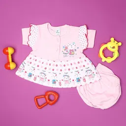 V-Mart Girls Printed Round Neck Fit & Flare Dress-picture-45