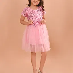 LilPicks Girls Embellished Sequined Fit & Flare Dress-image-50