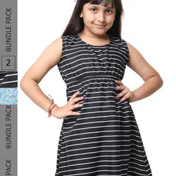 BAESD Girls Pack Of 2 Printed Sleeveless A-Line Dress-image-97