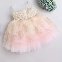 MANY FROCKS & Girls Sleeveless Net Fit & Flare Casual Dress-image-54