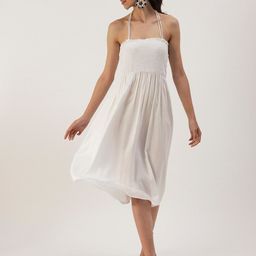 DressBerry Square Neck Smocked Midi Dress-image-59