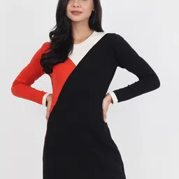 JoE Hazel Colourblocked Sheath Cotton Dress-50
