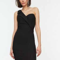 Trendyol Women Black One Shoulder Sheath Dress-image-66