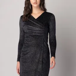 FabAlley Black Embellished V-Neck Sheath Dress-picture-15