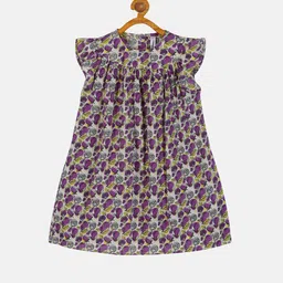KiddoPanti Girls Conversational Printed Pure Cotton A-Line Dress-picture-14