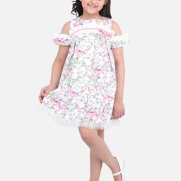 One Friday Purple Floral A-Line Dress-image-54