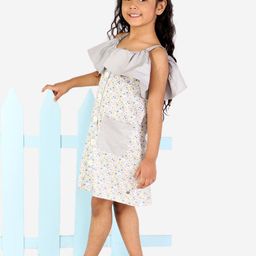 White Dahlia Girl White  Floral A-Line Dress-image-110