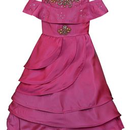 Wish Karo Girls Purple Embellished Satin Gown Dress-image-42