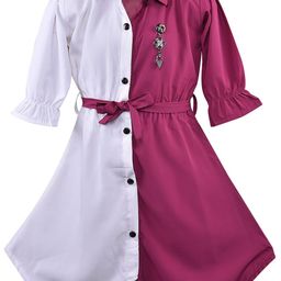 Wish Karo Girls Purple Shirt Dress-image-86