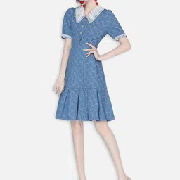 JC Collection Blue Mini Dress-image-94