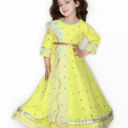 SAKA DESIGNS Girl's  Polka Dots Net Maxi Dress-image-2