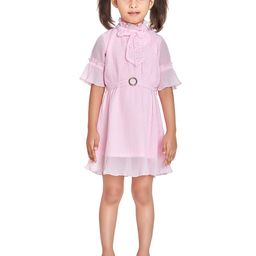 Peppermint Girls Bell Sleeve Satin A-Line Dress-picture-35