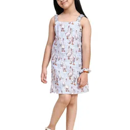 BAESD Infant Girls Floral Printed Linen A-Line Dress-78