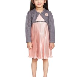 Peppermint Girls Accordion Pleats Satin A-Line Dress-image-99