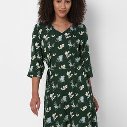 Allen Solly Woman Green Floral Dress-image-8