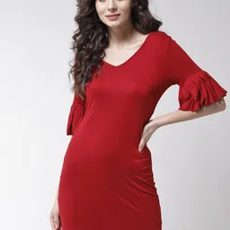 La Zoire Women Maroon Bodycon Mini Dress-picture-13