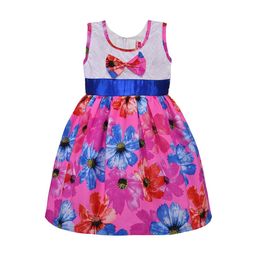 Wish Karo Girls Blue Floral Printed Fit and Flare Dress-image-56
