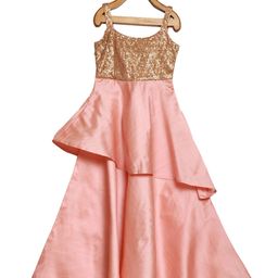 Ethnovog Pink Embellished Ethnic Maxi Dress-image-87