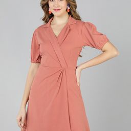 Golden Kite Shirt Collar Puff Sleeves Fit & Flare Dress-image-27