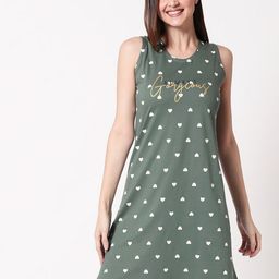 Zeyo Conversational Printed Pure Cotton Nightdress-picture-27