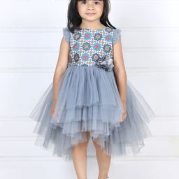 Toy Balloon kids Girls Floral Printed Net Dress-image-75