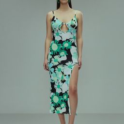 BAESD Floral Printed Shoulder Straps Midi Sheath Casual Dress-image-83