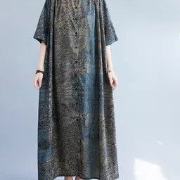 JC Mode Floral Printed Mandarin Collar Maxi Dress-picture-43