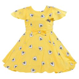 Wish Karo Girls Yellow Printed Dress-picture-11